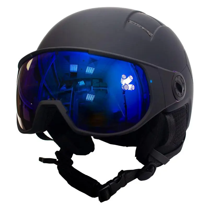 Шлем горнолыжный BIG BRO YL108 blue visor Matt Black от магазина Супер Спорт